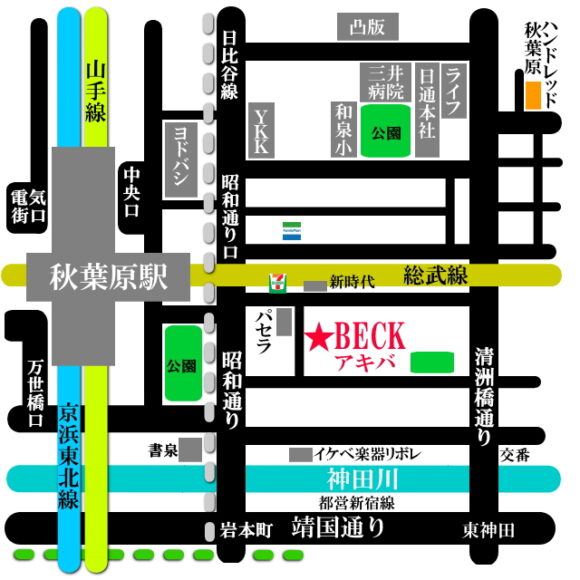 BECKアキバの住所 所在地 BECKアキバ地図マップ